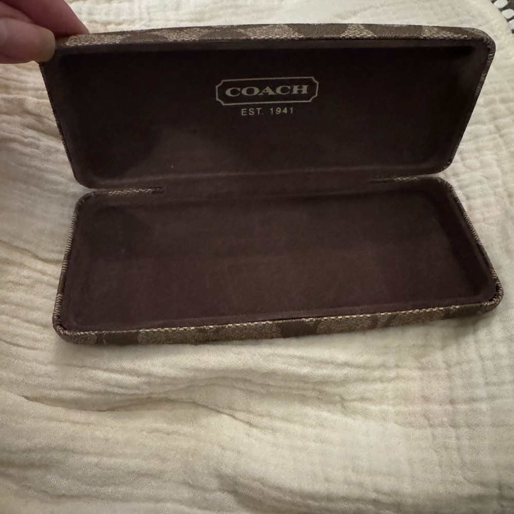 Brown Patterned Coach Eyeglass Case - image 2